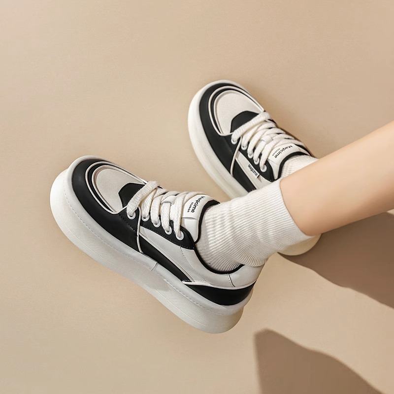 超火春秋运动鞋板鞋高级感女休闲小白鞋百搭2024新款厚底增高爆款