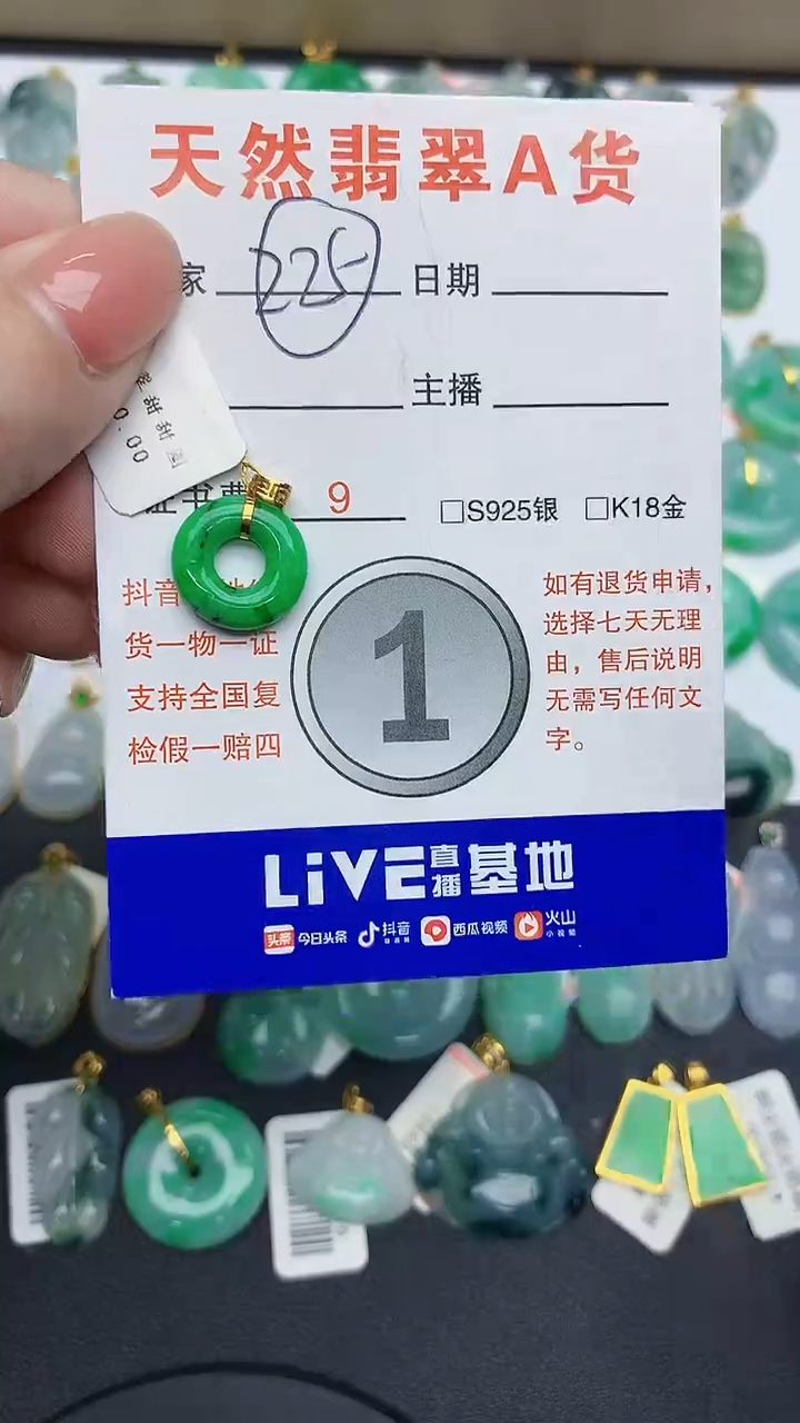 【闪购商品】翡翠颈饰18K金镶嵌1