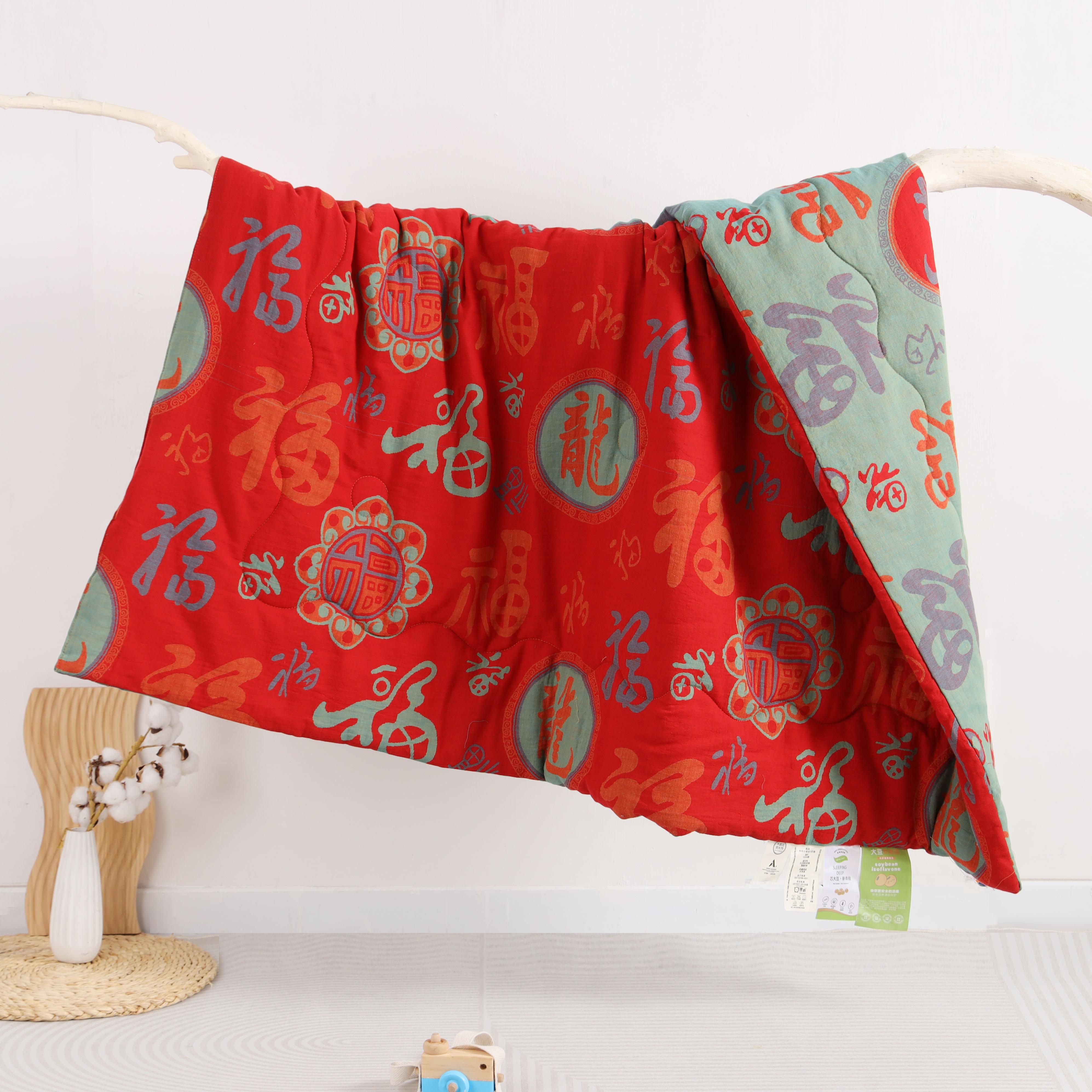 【小被子】1.2*1.5小被子A类全棉双层纱午休被儿童被可机洗大豆被