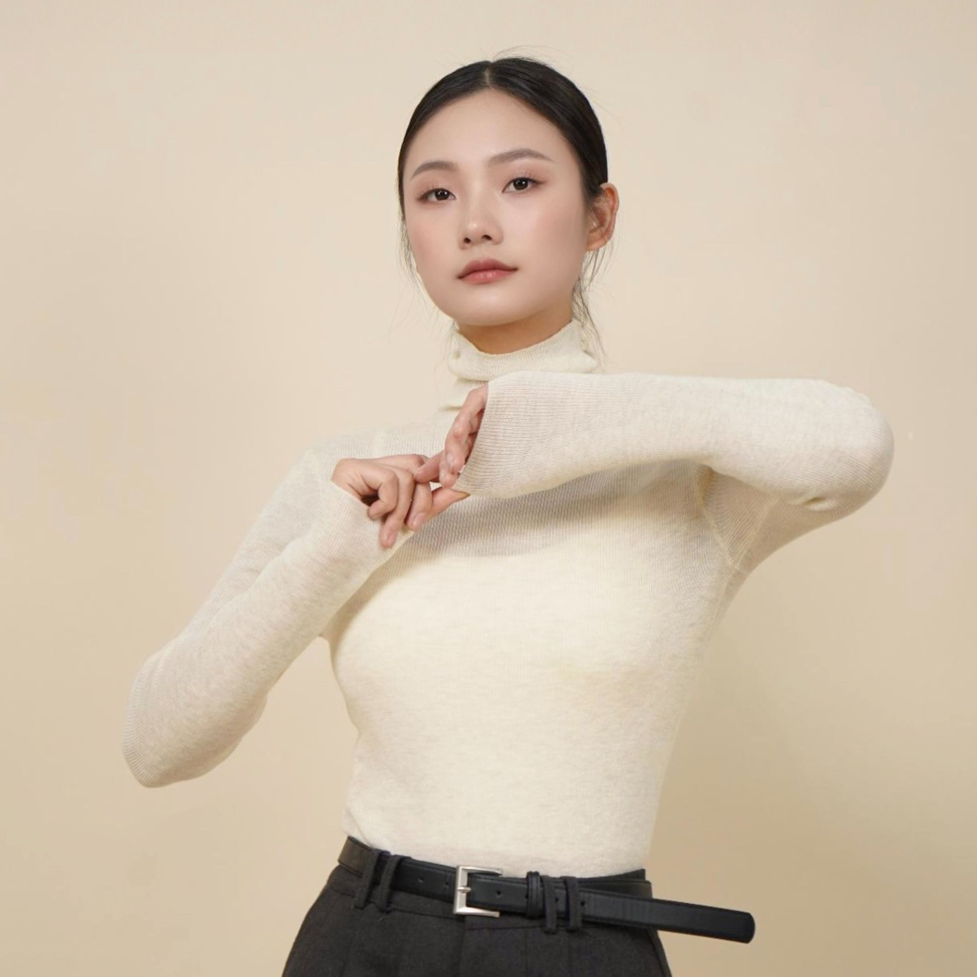 Mooynn/茉零糯感羊毛混纺打底衫