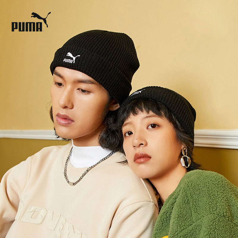 PUMA彪马绒线帽男女同款冬季新款时尚潮流运动帽黑色休闲帽022848