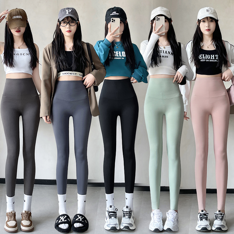 春秋夏薄款黑金蜂窝高腰鲨鱼裤女外穿显瘦收腹提臀运动瑜伽裤