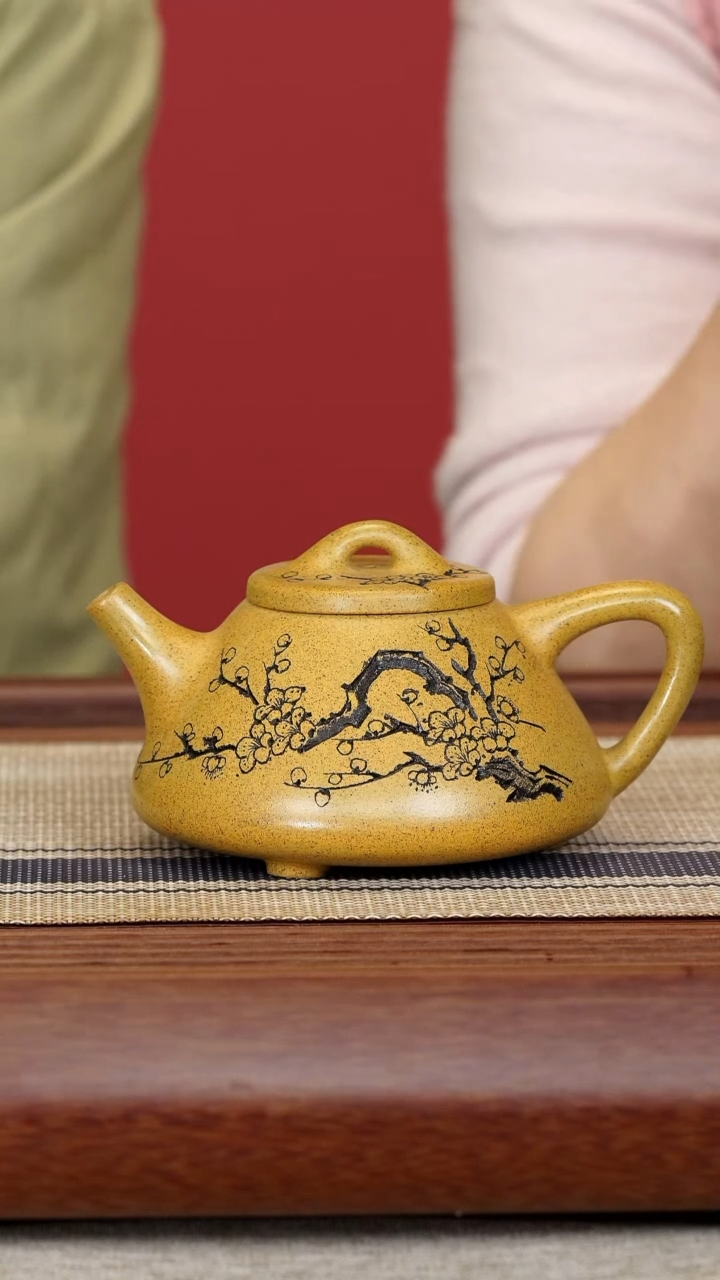 【闪购商品】紫砂茶壶钱云娇黄金砂子冶石瓢260cc