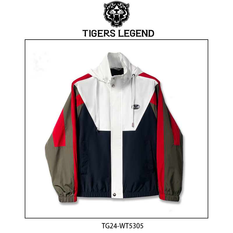 TIGERS LEGEND25春季时尚潮流休闲运动立领拼色宽松外套WT5305