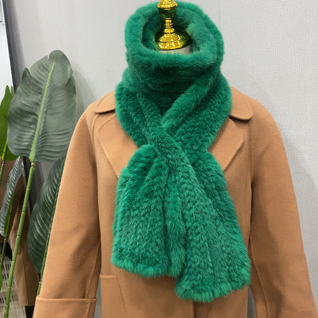 冬季貂毛编织围巾围脖加厚毛毛围巾男士围巾女士围巾秋冬666