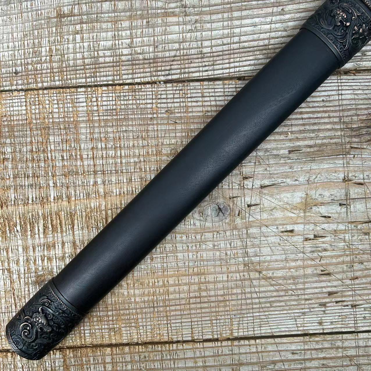 短款环首黑木刀鞘刀套居家工艺品摆件