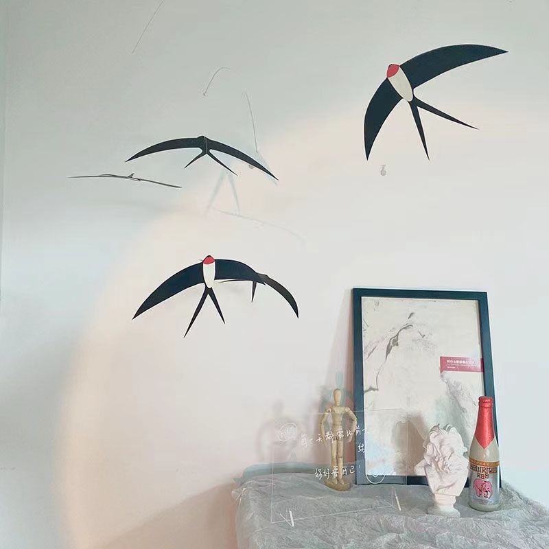 ins风空中吊饰悬挂北欧丹麦平衡燕子手工diy材料包挂饰墙面优质品