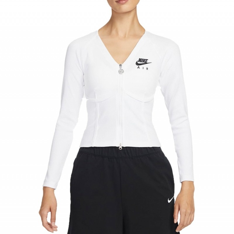 NIKE耐克 女子紧身短款瑜伽透气运动休闲收腰长袖T恤FD2377-100