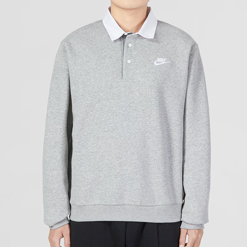 耐克翻领男卫衣新款运动服跑步健身休闲套头衫DX0538-063