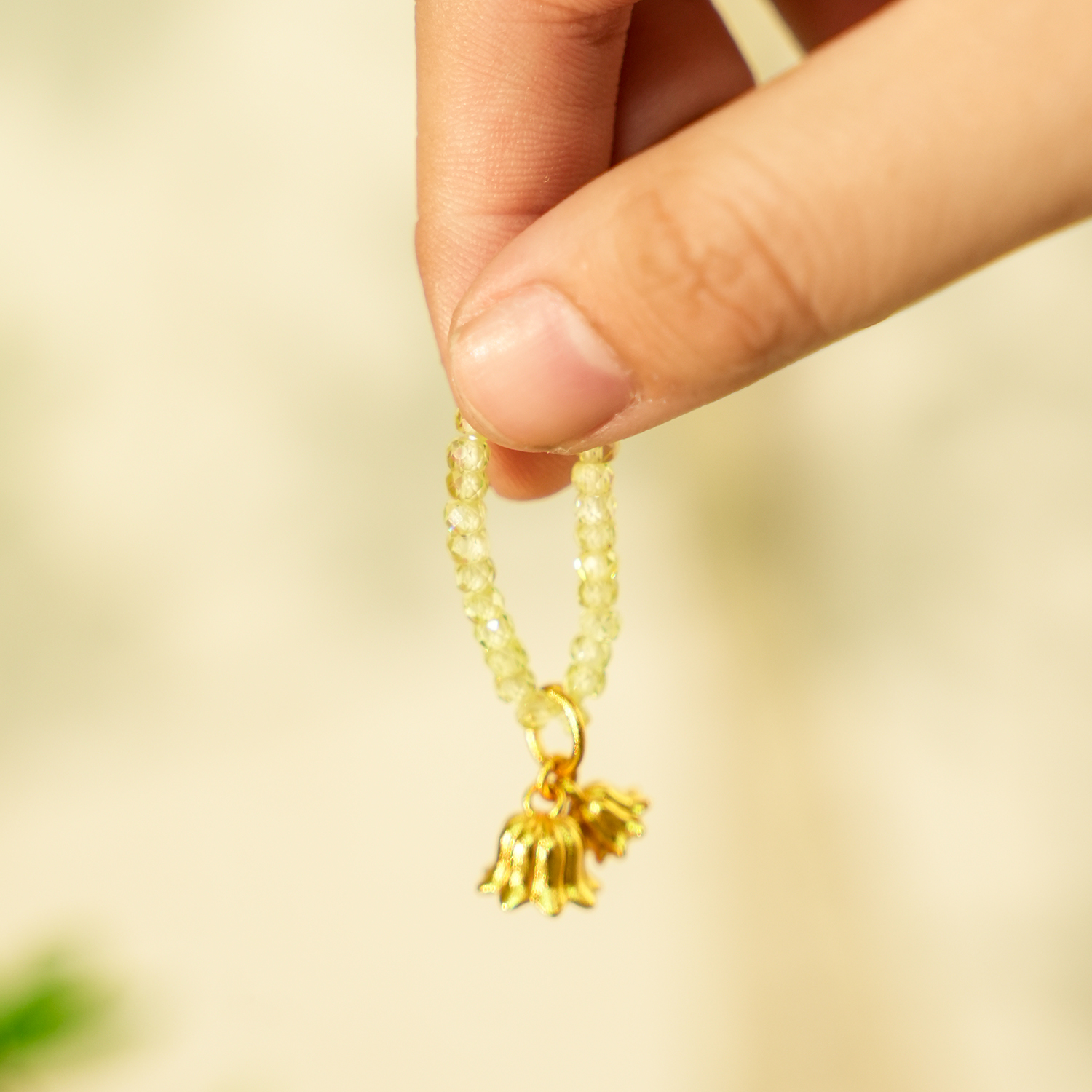 黄色铃兰花滴溜茶桌茶壶挂件手工家用茶桌茶道配件