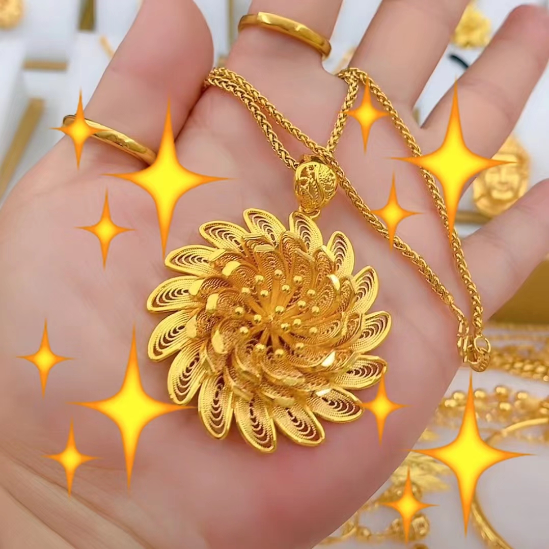 铜合金吊坠 铜合金【紫荆花开】吊坠 福贵 精美时尚   大花朵  气质