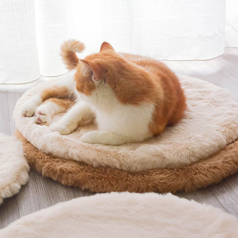 仿兔毛垫子猫咪睡垫猫窝冬季保暖垫子圆形猫垫子