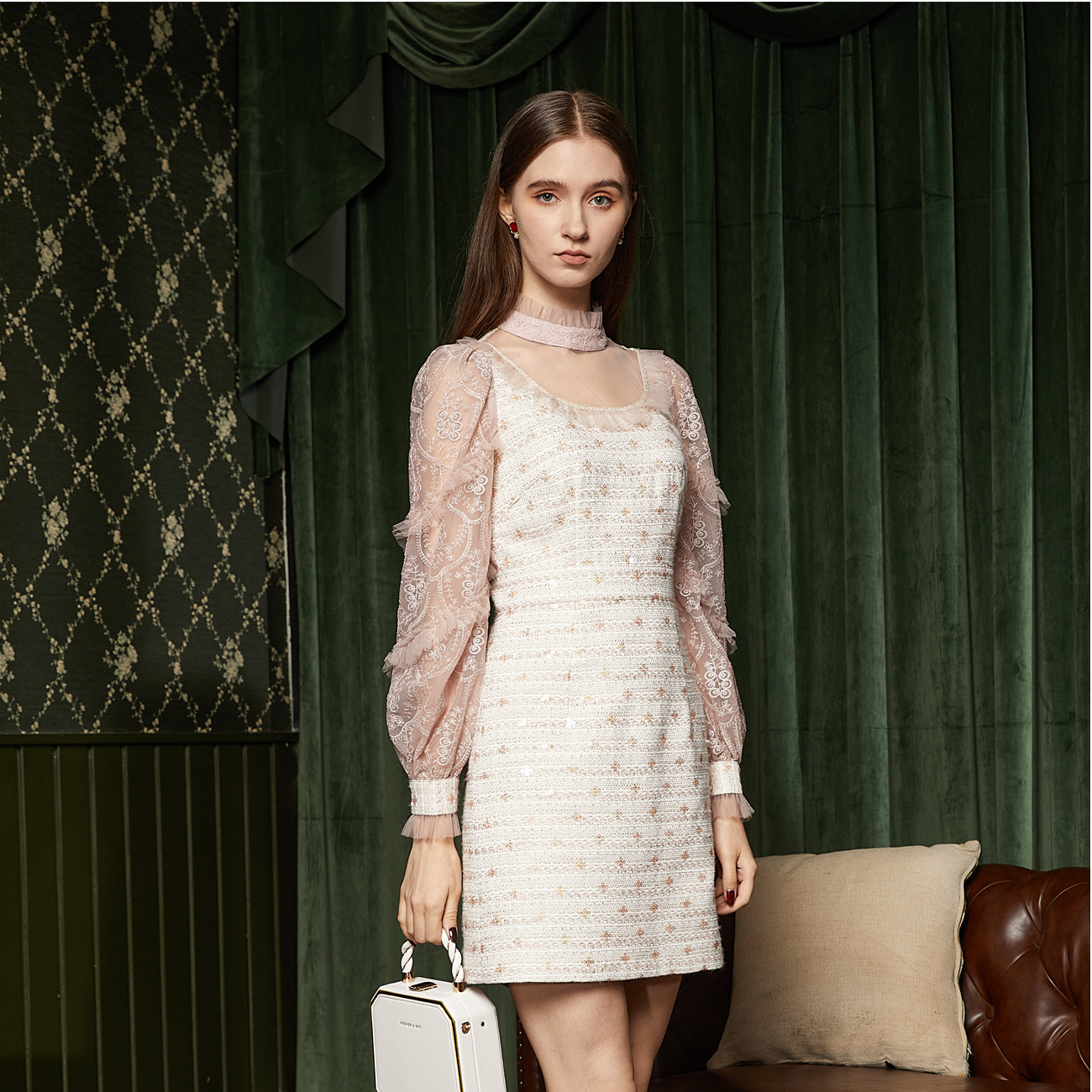 【黄蓉推荐】SEEVIA席薇亚高定收腰轻奢时尚优雅女装连衣裙8223646