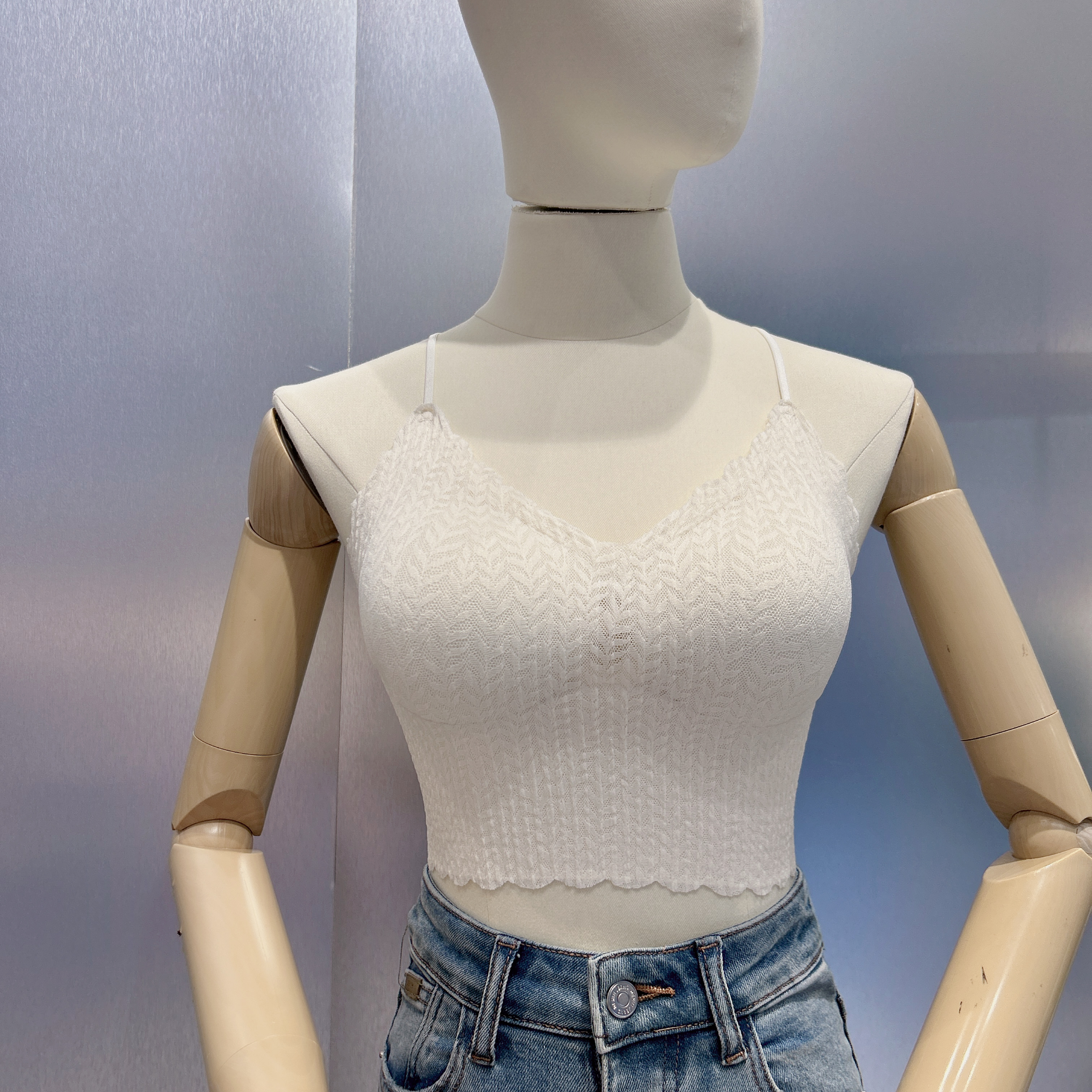 蕾丝吊带背心V领美背内衣