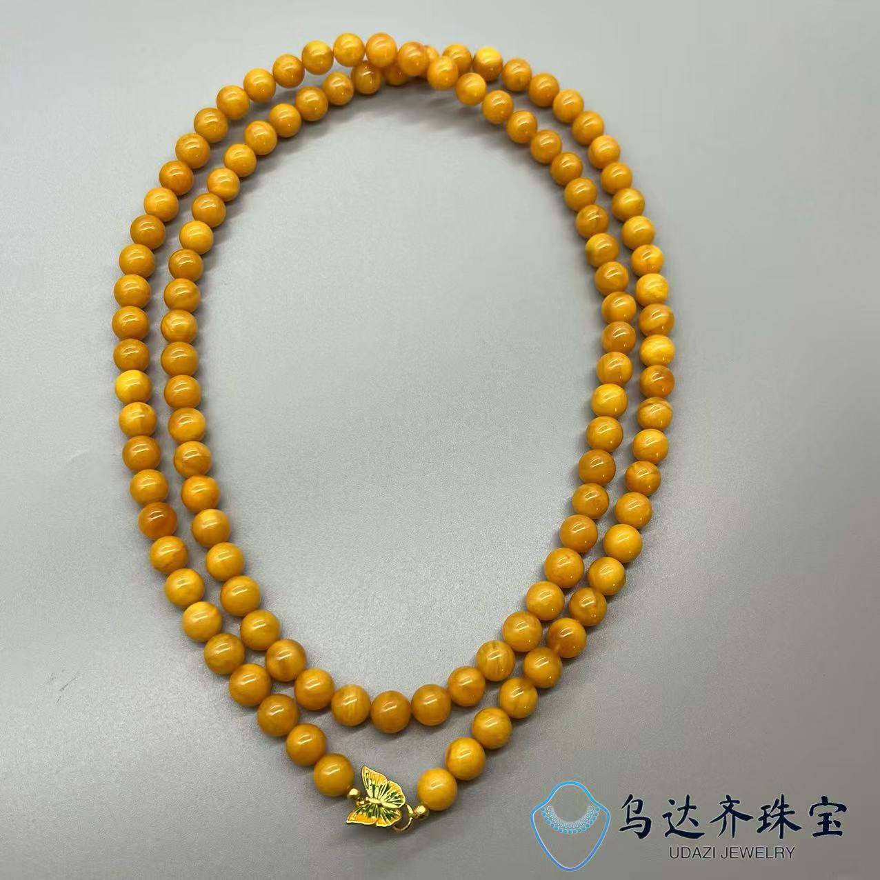 【乌达齐珠宝】8mm+蝴蝶活扣老蜡108毛衣链@多样性只发其中一个