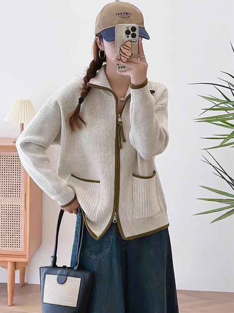 心秀妍【51-100】秋冬女士针织衫毛衣外套加厚百搭