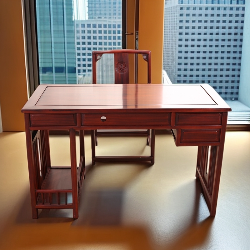 南美酸枝家用简约书房大气书桌椅高档桌子台式电脑桌实木办公桌