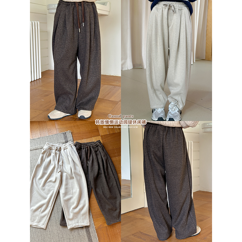 咸蛋小虾米童装2024年秋装新款韩国女童洋气茧型运动萝卜裤