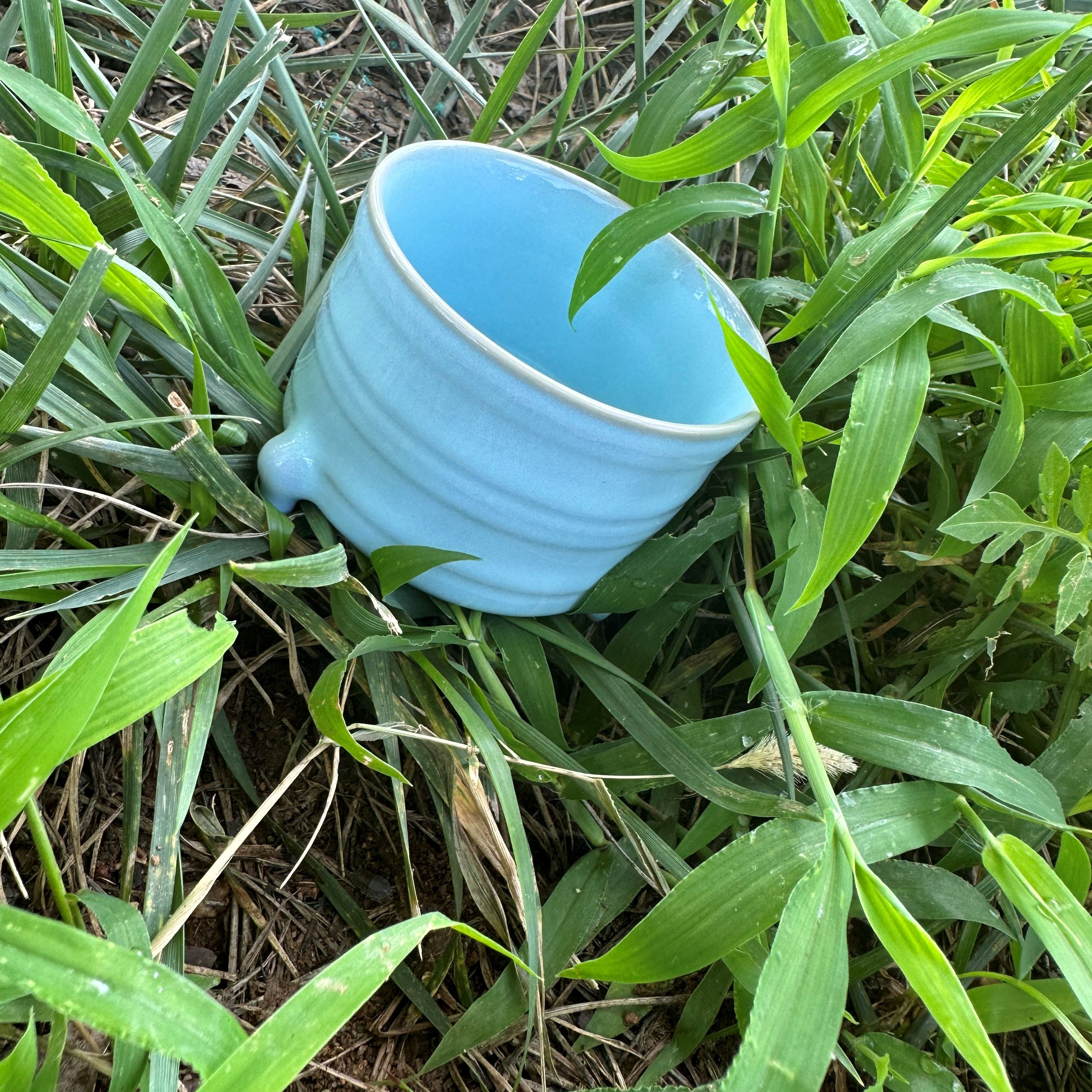 天青釉三足玄纹汝瓷杯主人杯汝窑纯手工精美经典器形陶瓷杯