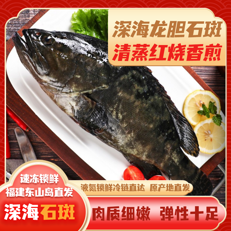 海捕深海龙胆石斑鱼肉厚刺少可清蒸肉质紧实Q弹口感鲜美速冻发货