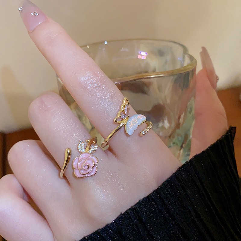 合金珐琅戒指 【勿忘花】小众设计戒指法式轻奢个性百搭高级感GP929