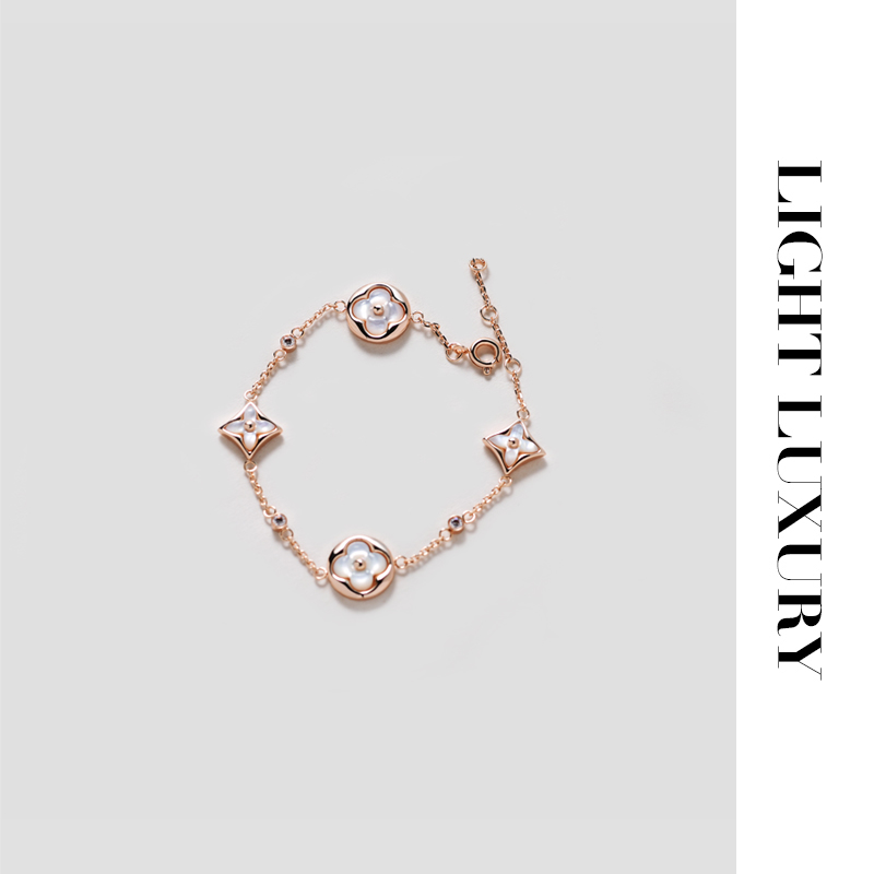 铜合金贝壳手链 641 CNC工艺四花手链气质 女 设计感