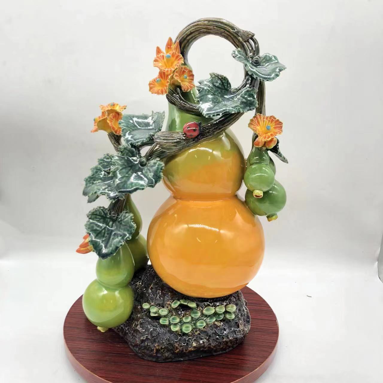 五福临门陶瓷摆件玄关招财工艺装饰品客厅家居送礼石湾公仔礼物