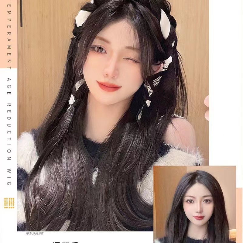 0.01元.01元发箍假发麻花辫增高颅顶飘带垫发假辫子自然鱼网红
