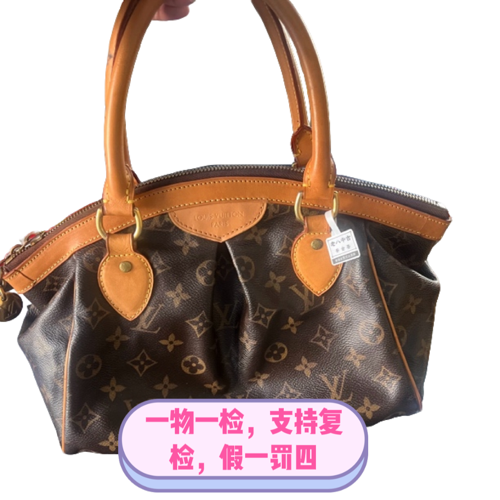 95新 LouisVuitton/路易威登 经典老花饺子包单肩托特包