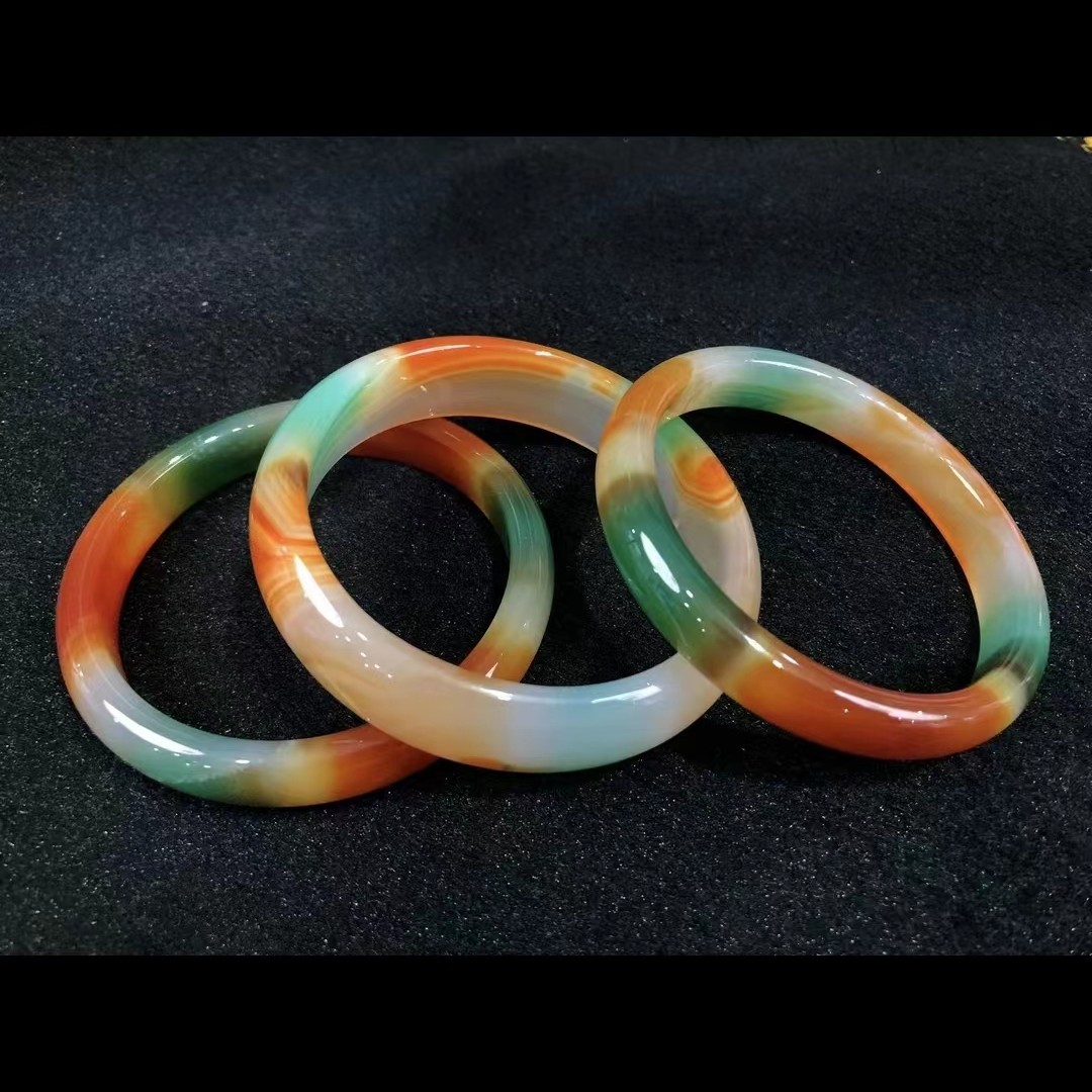 S6022（玉甲珠宝）天然七彩盐源手镯-多样性发货只发一件/最大60圈