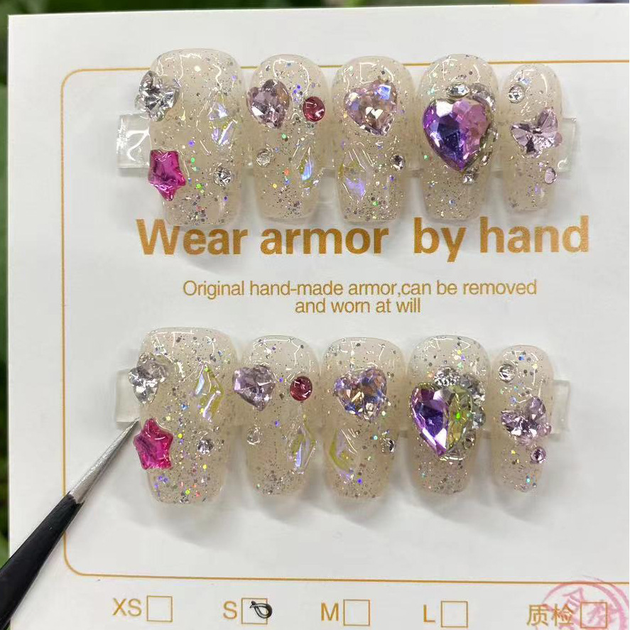 【389 390】假指甲光疗甲纯手工繁穿戴星高密可拆卸美甲新款限定