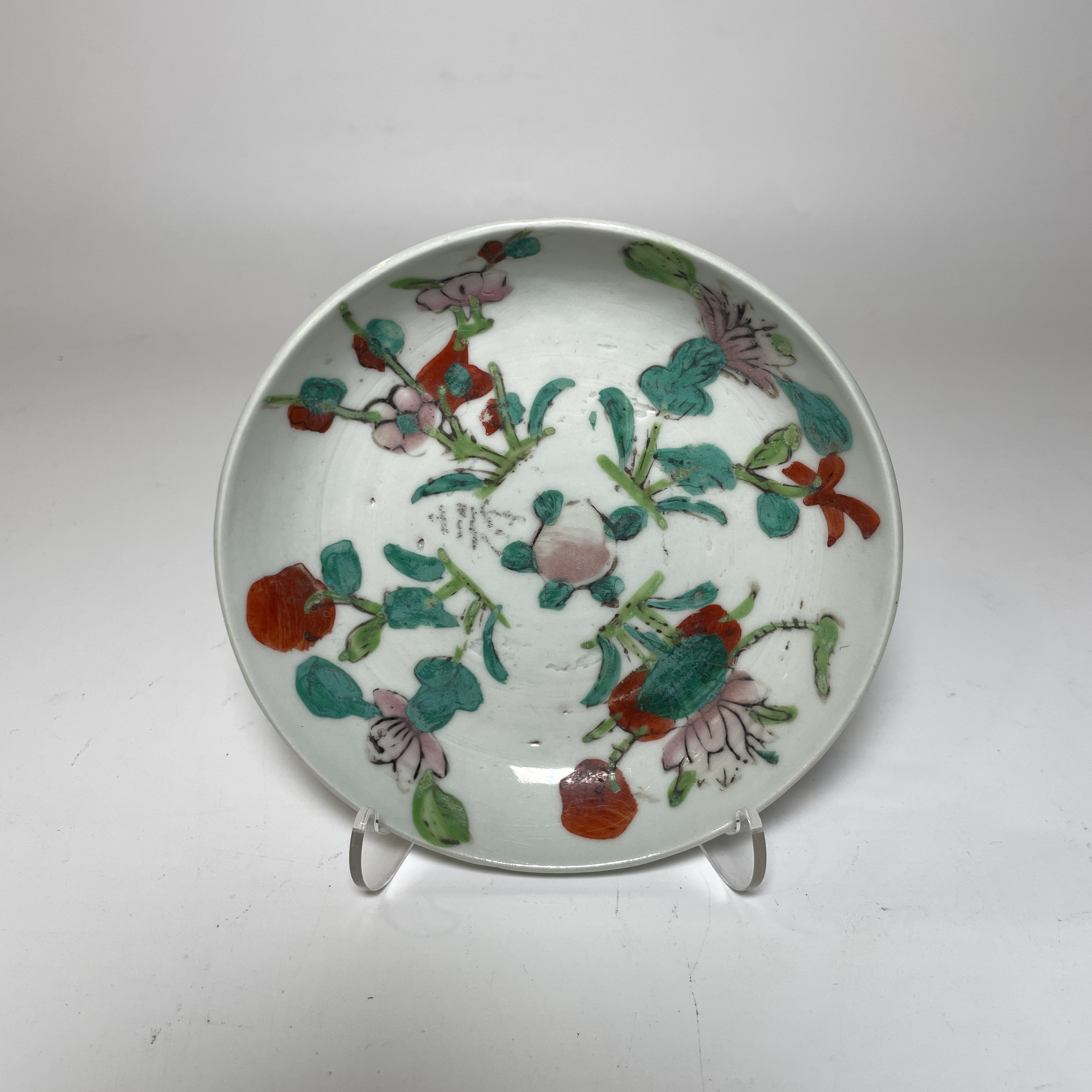 晚清民国 粉彩花卉盘