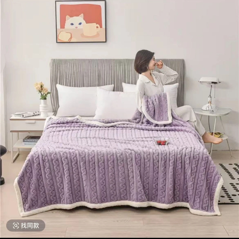 【春秋推荐】塔芙蓉S提花浅紫色被罩.AB面加厚.柔软.被套.亲肤舒适