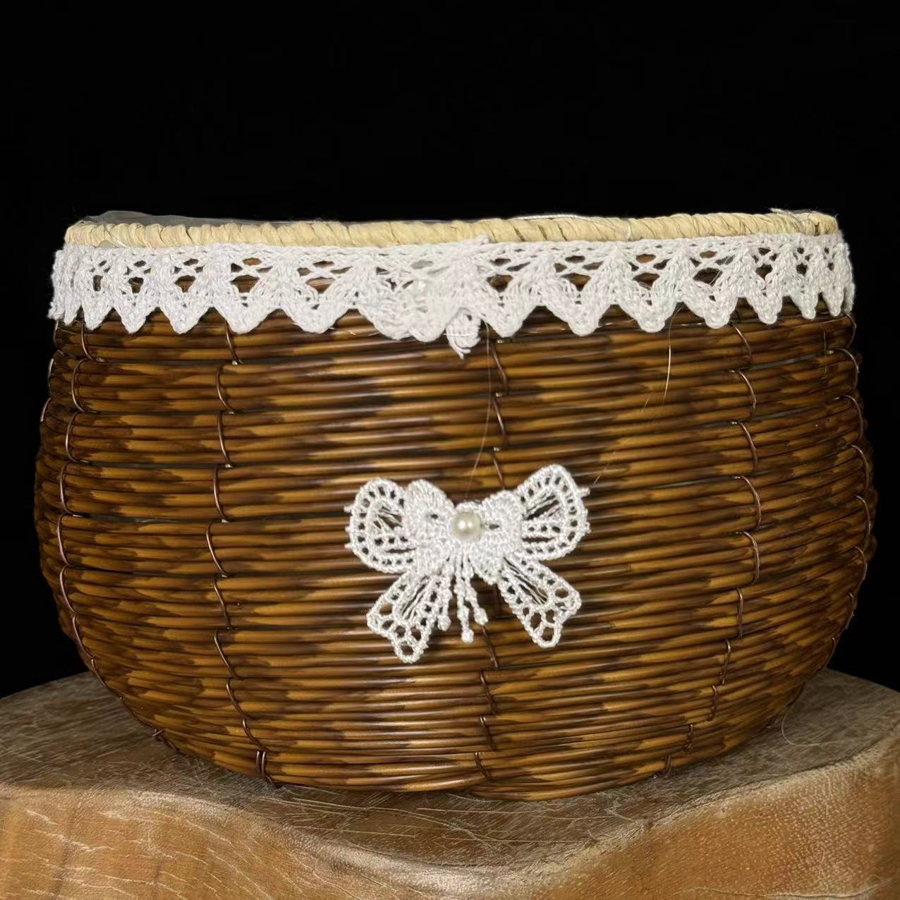 【编织花篮】蝴蝶兰盆栽花盆时尚简约藤编盆