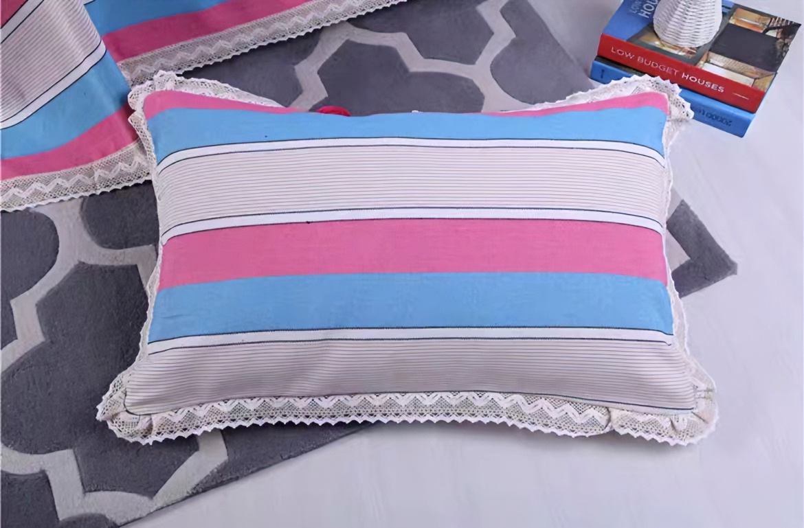 加厚拉链式花边老粗布枕头套成人学生枕头套透气