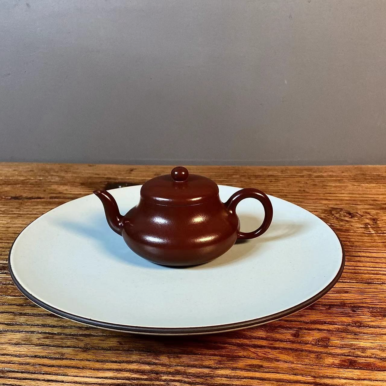 小容量宜兴紫砂壶，君德，选用工作室提炼原矿紫朱泥制作