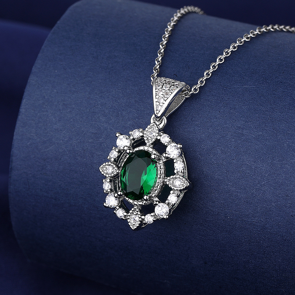 铜合金项链 轻奢气质百搭绿色优雅设计款项链-2429