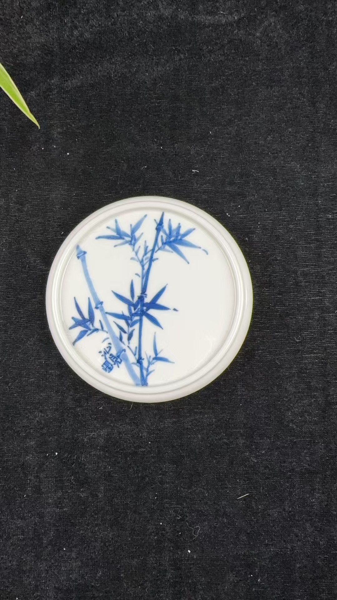 景德镇高温陶瓷青花竹子盖置