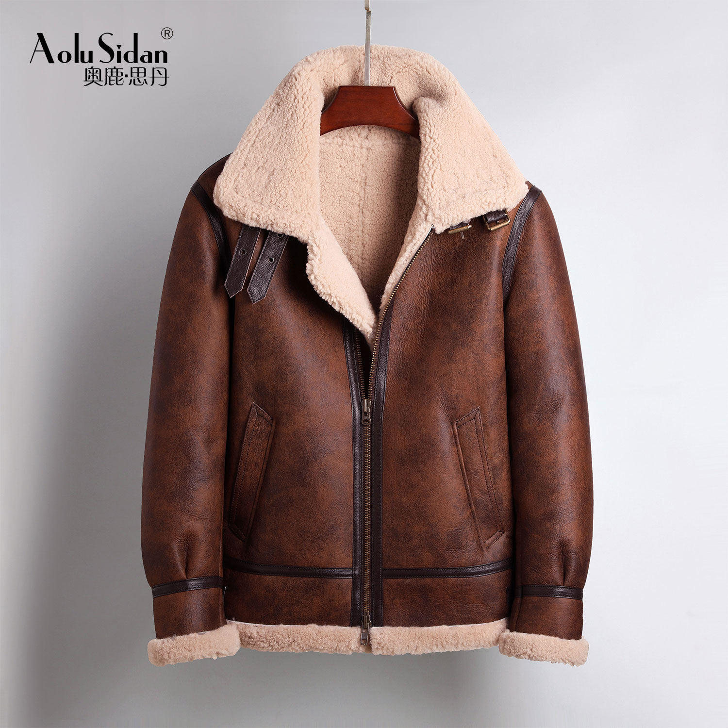 土耳其进口B3款原生态皮毛一体男士真皮皮衣皮草冬季男装外套2327