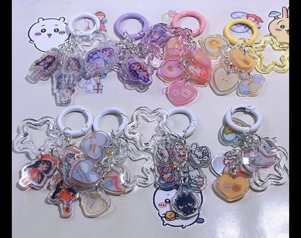 （先选后拍）直播选款亚克力片片钥匙扣葡萄串创意礼品情侣款闺蜜款