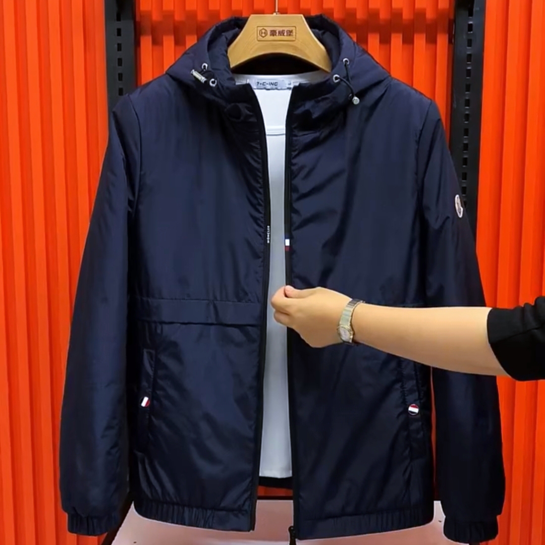 2024春秋新款简约连帽夹克衫男装精神小伙外套男士休闲上衣服青年