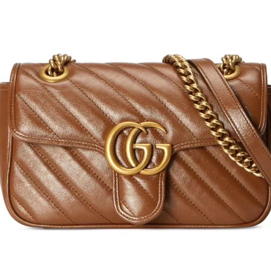 99新 GUCCI/古驰 马蒙中号焦糖色/单肩斜跨包/（D店）