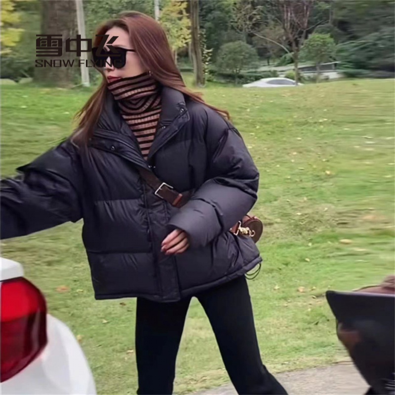 雪中飞羽绒服短款羽绒服女韩版面包宽松加厚棉衣外套学生棉袄20时