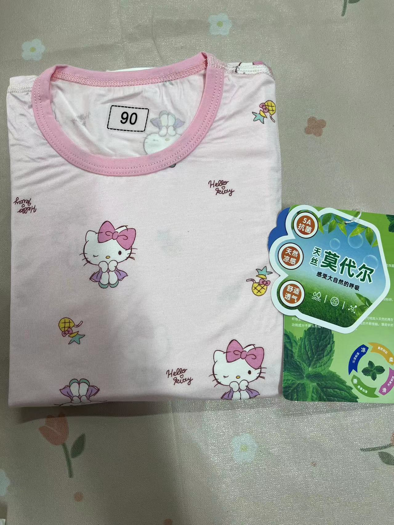 九分袖儿童家居服套装男童女童四针六线全衣无骨自带凉感可爱萌娃