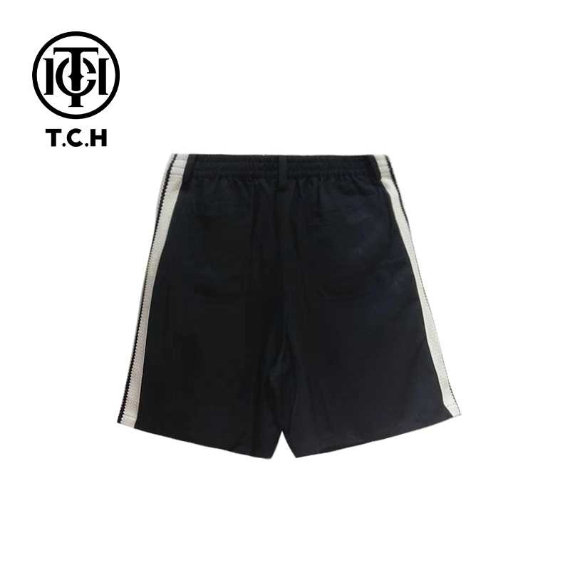 奥莱-T.C.H/2025烫钻字母烫钻黑色休闲短裤T72B21E6003