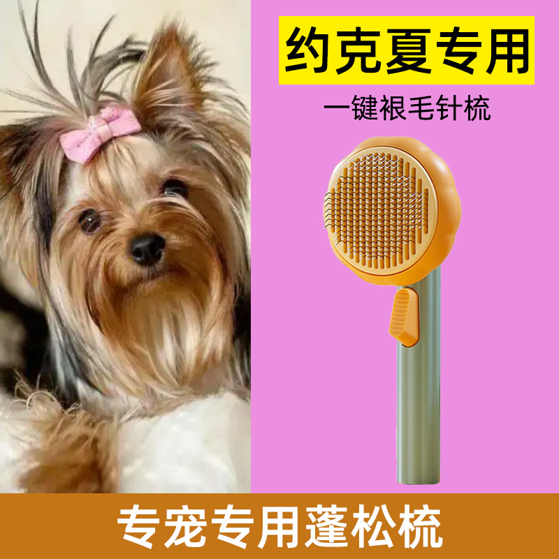 约克夏专用宠物蓬松梳刷猫狗梳子梳毛刷子拉毛蓬松去毛器神器用品