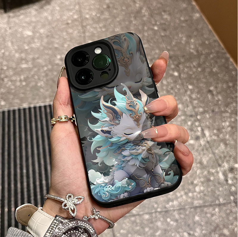 龙年吉祥暴富iPhone15/14promax褶皱高级手机壳全包11苹果13/12XS