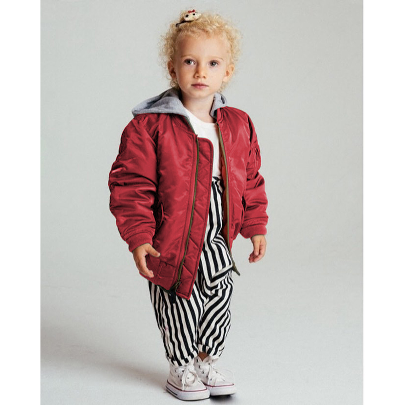 DAFEILI 儿童男女MA-1空军外套秋冬加厚飞行员夹克棒球服棉衣外套