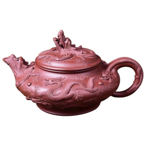 九龙至尊壶原矿底槽清纯手工堆龙精工制作金奖宜兴紫砂壶