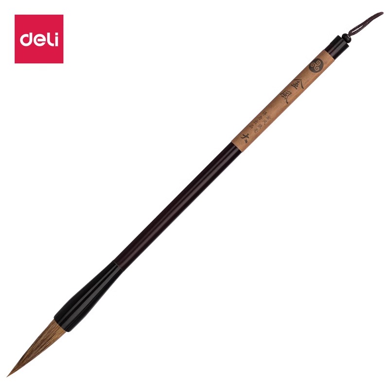 得力75501/75500狼毫毛笔(深棕色)学生练字书法毛笔款式不分